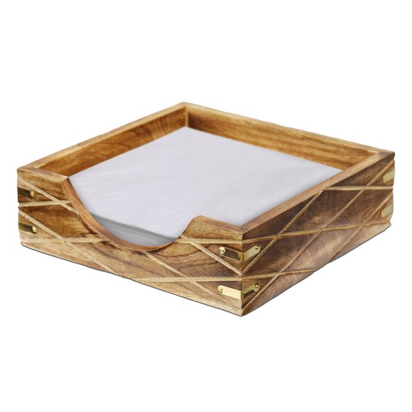Vintiquewise Tabletop Decorative Wood Napkin Holder for Kitchen, Dining Table and Counter Tops QI004390